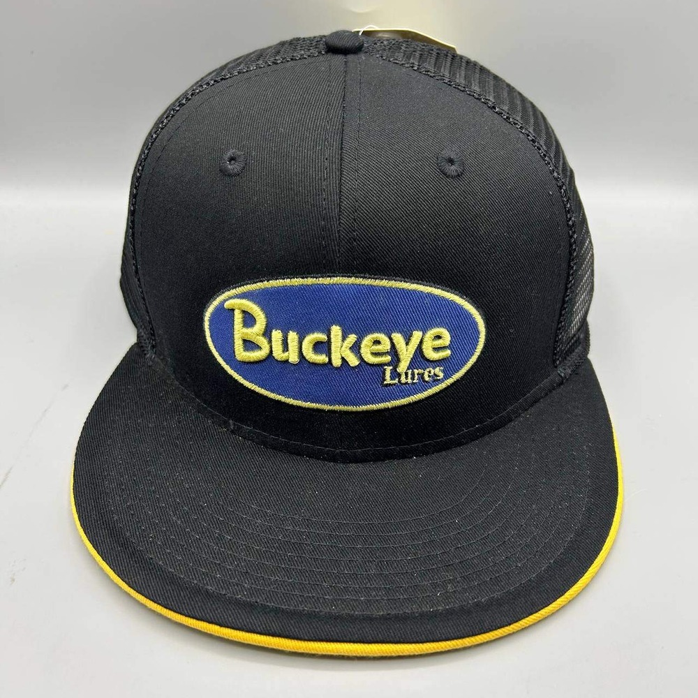 Buckeye Lures Trucker Hat Men Black Yellow The Game Snap Back Cap New